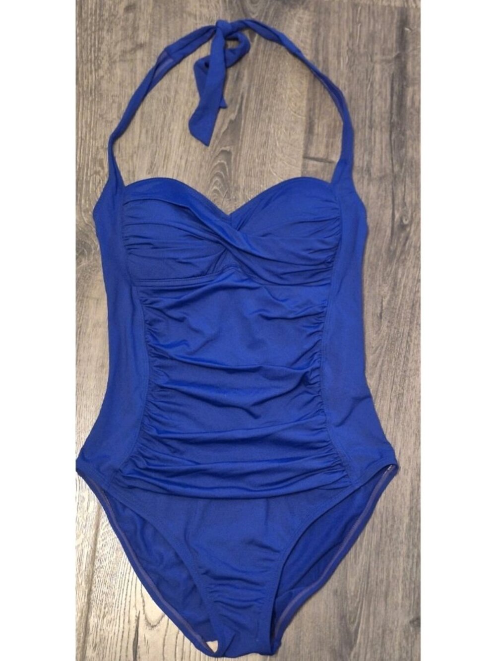 La Blanca Armed Sweetheart One Piece Swimsuit Halter Ruched Women's Size 6